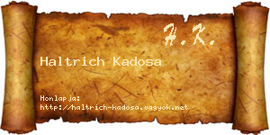 Haltrich Kadosa névjegykártya